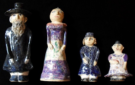Pottery figures of a Jewish family